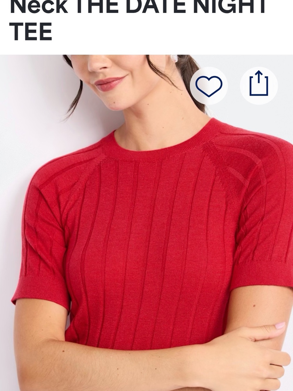 Cosmic Blue Love Zuri Wide Rib Crew Neck "Date Night Tee" – Size Small – NWT